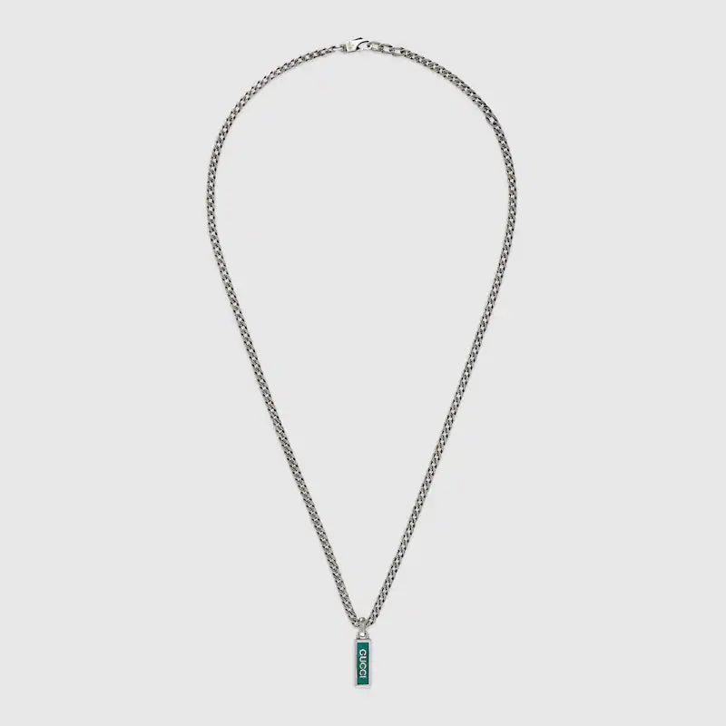 Double Gucci Enamel Pendant Necklace product image 1, provided for visual reference and product detail review
