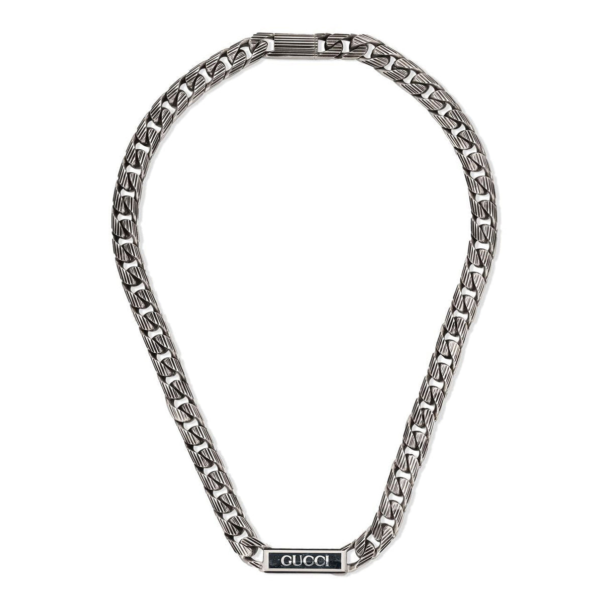 Double Gucci Logo Enamel Chain Necklace product image 1, provided for visual reference and product detail review