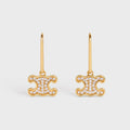 Celine Rhinestone 18K Gold Earrings product image 1, provided for visual reference and product detail review