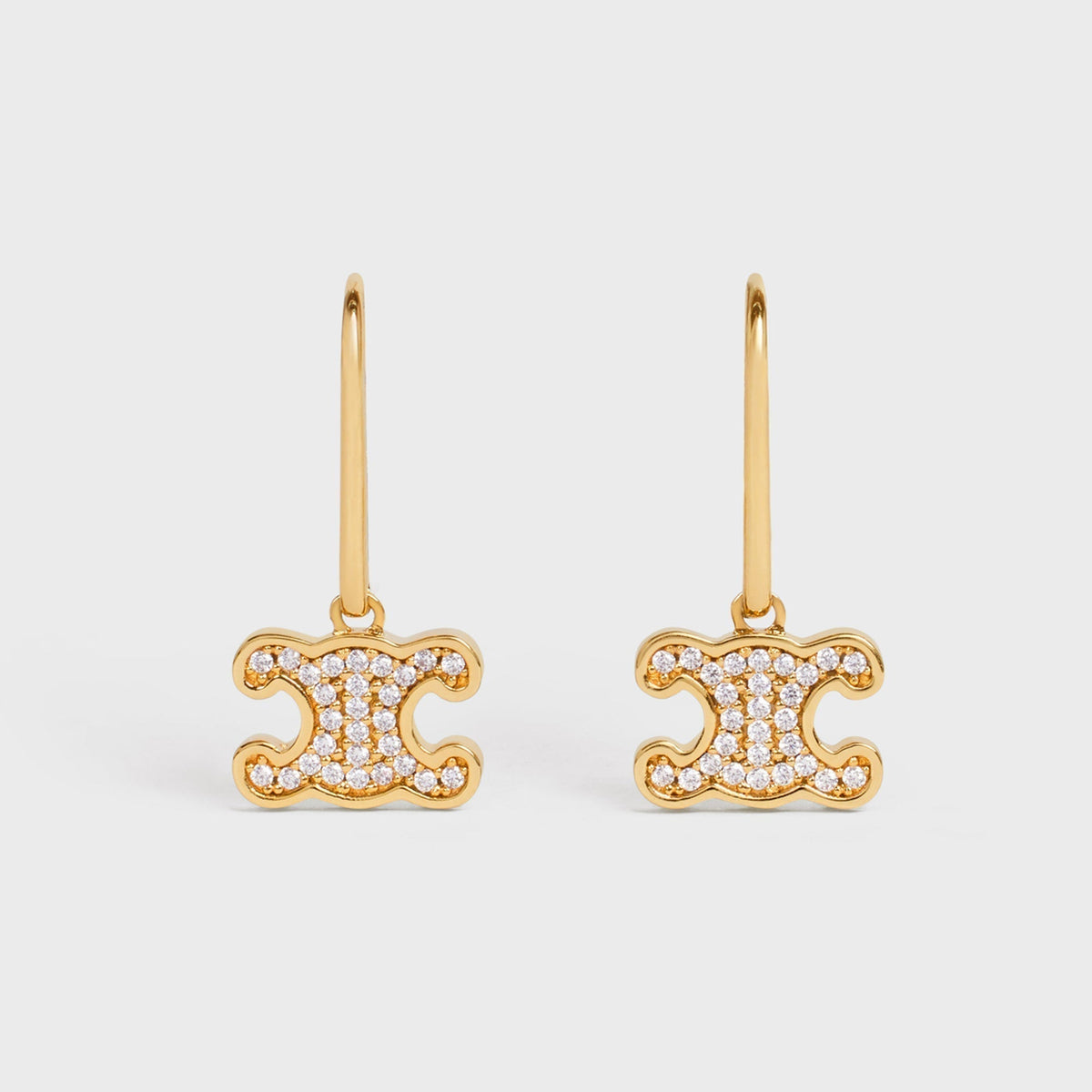 Celine Rhinestone 18K Gold Earrings product image 1, provided for visual reference and product detail review