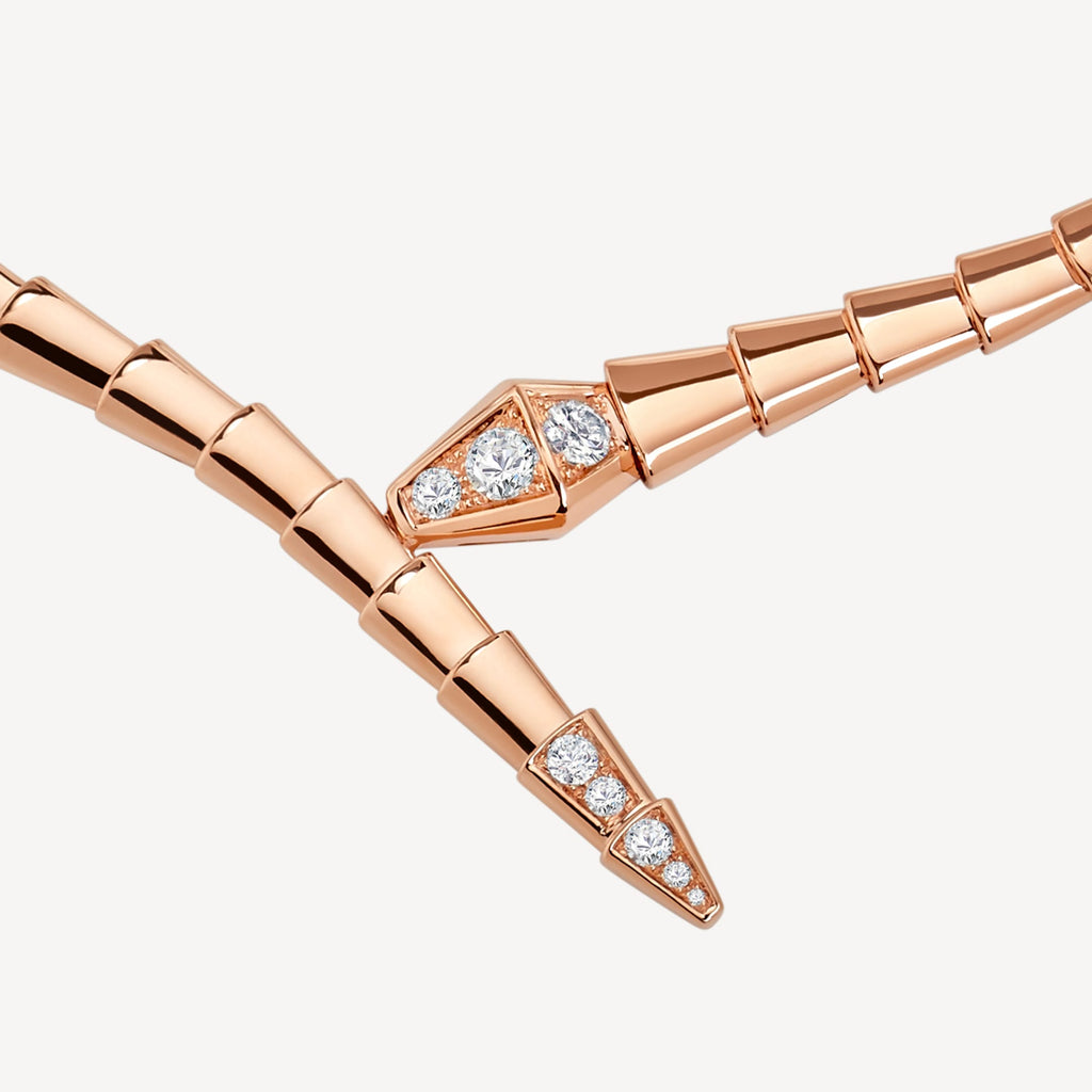 Bvlgari Serpenti Viper Demi-Pave Diamonds 18K Gold Necklace product image 2, provided for visual reference and product