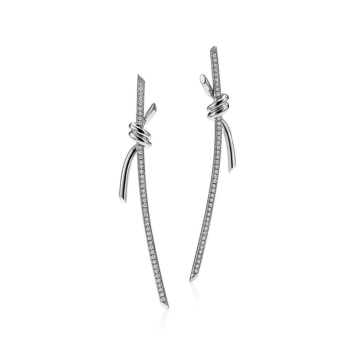 Tiffany Knot Drop Diamonds 18K Gold Earrings product image 1, provided for visual reference and product detail review