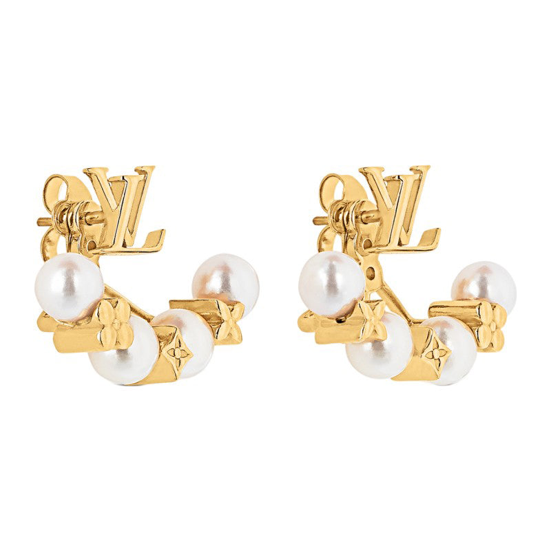 Louis Vuitton Monogram Pearls 18K Gold Earrings product image 1, provided for visual reference and product detail review