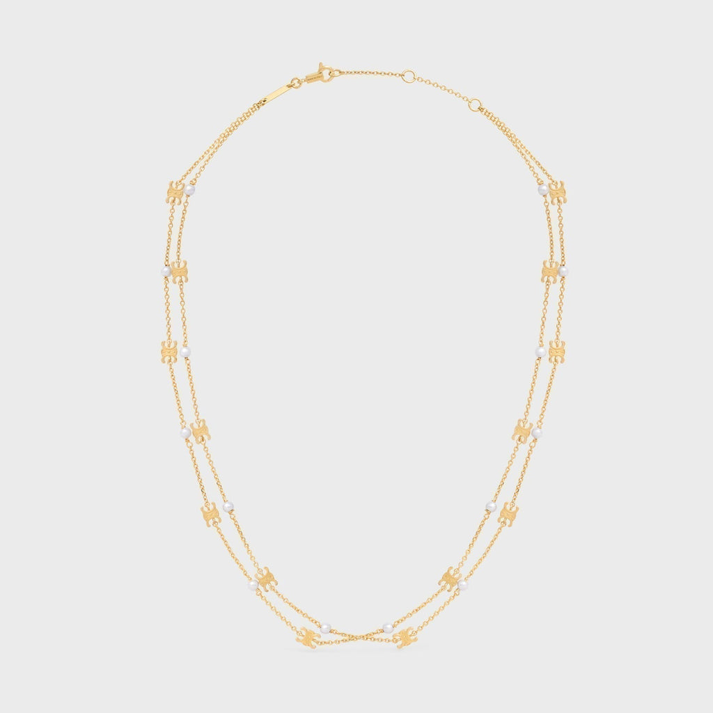 Celine Pearl Double 18K Gold Necklace product image 1, provided for visual reference and product detail review