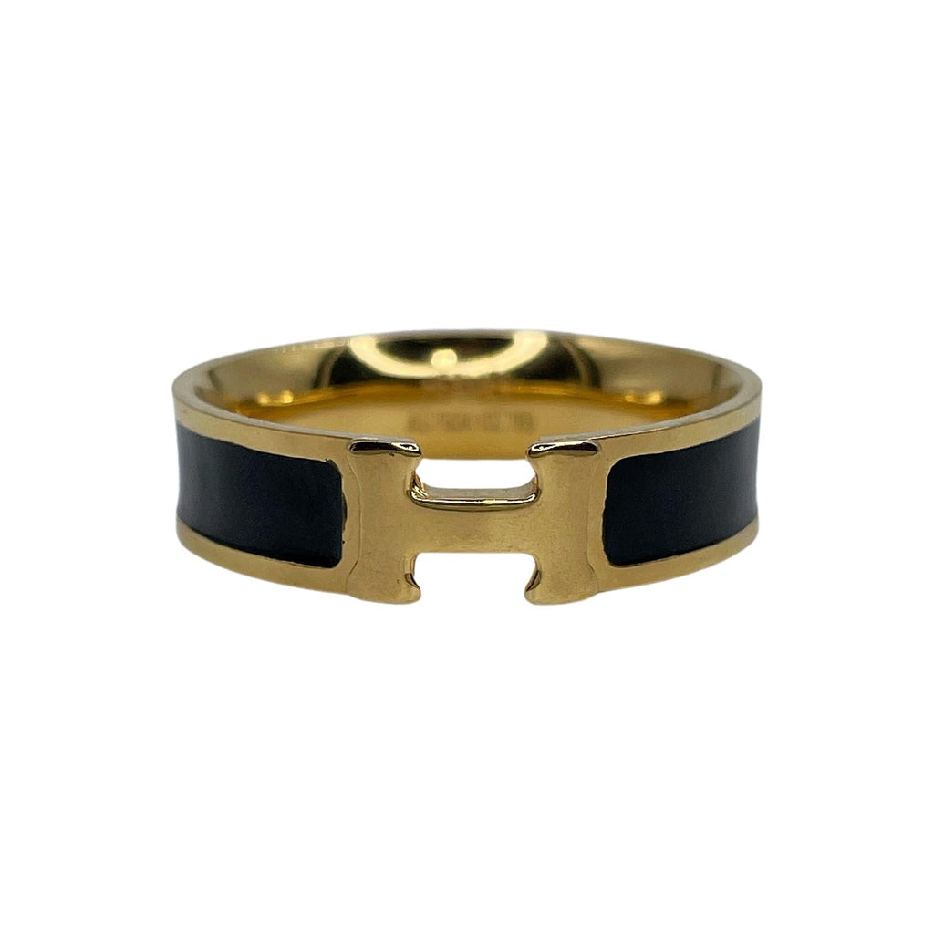 Hermes Vintage Clic 18K Gold Ring product image 1, provided for visual reference and product detail review