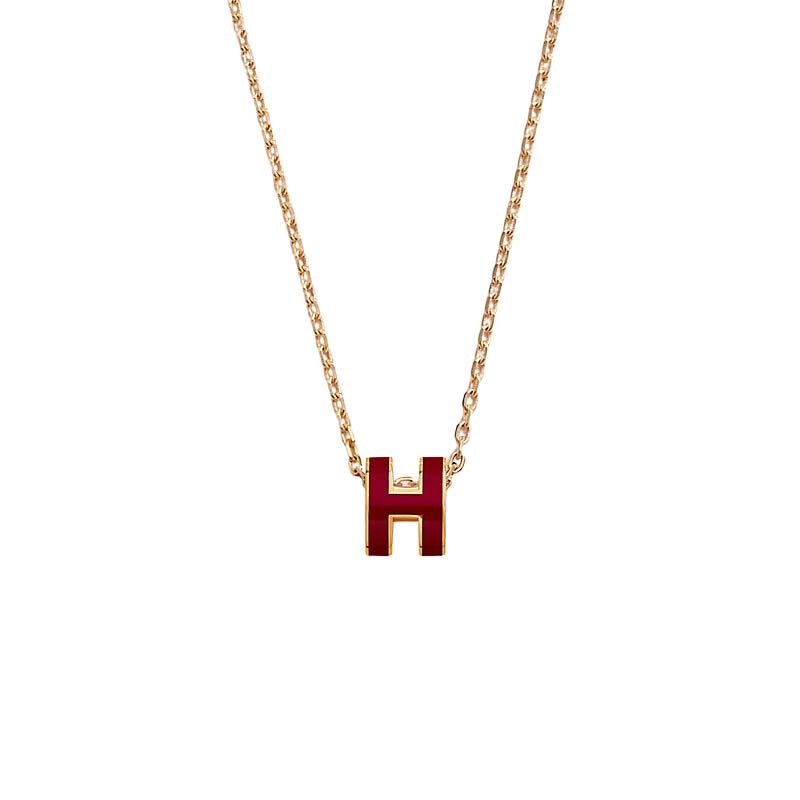 Hermes Mini Pop Red 18K Gold Necklace product image 1, provided for visual reference and product detail review
