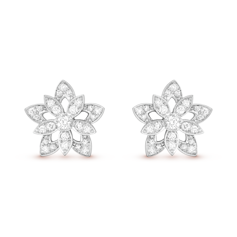 Lotus Openwork 18K Gold Earrings product image 1, provided for visual reference and product detail review