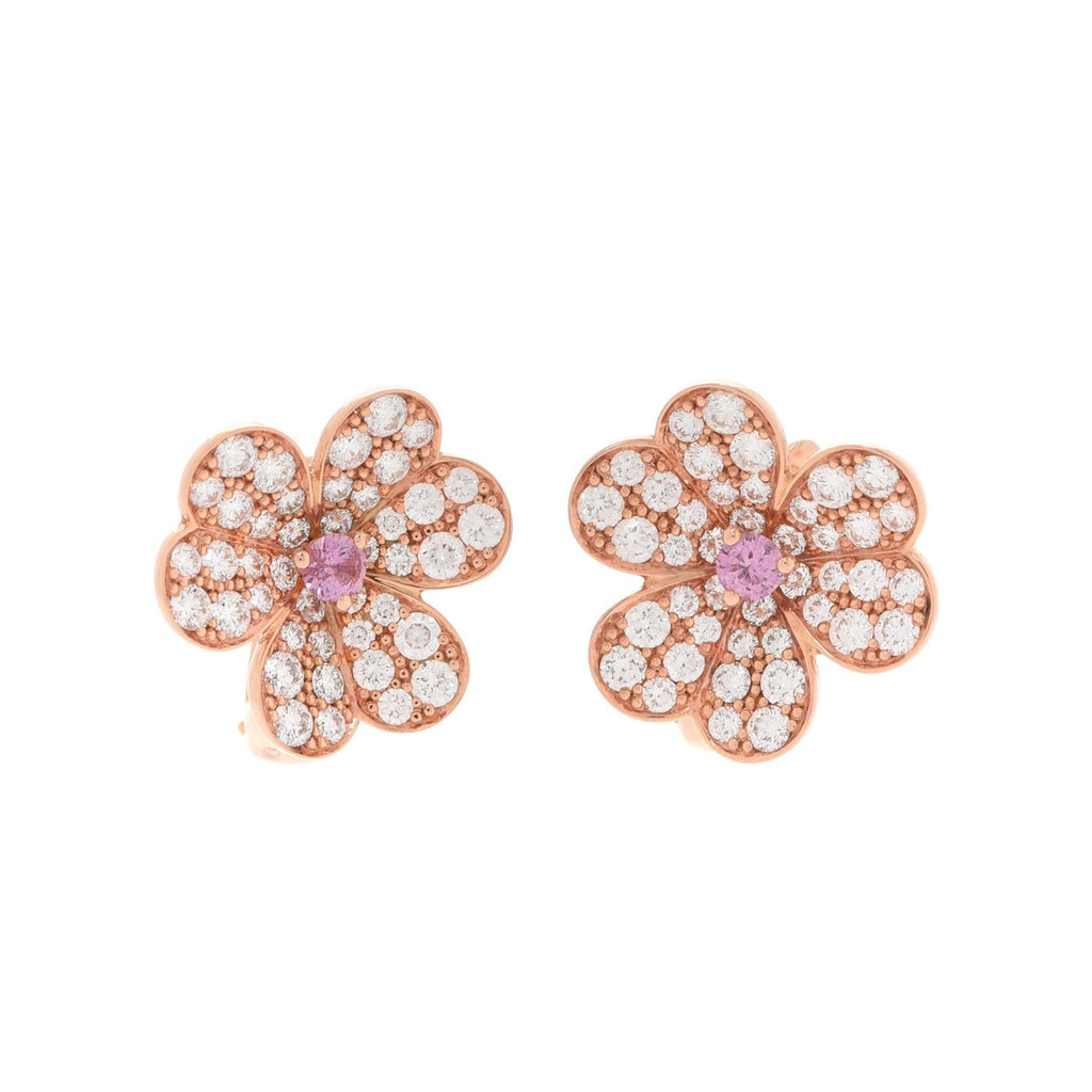 Frivole Pink Sapphire 18K Gold Earrings product image 1, provided for visual reference and product detail review