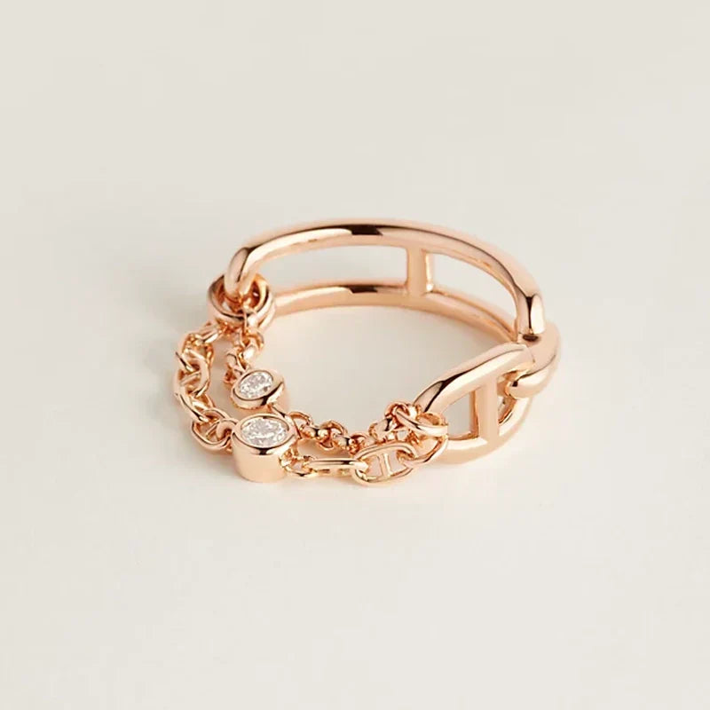 Hermes Chaine D'Ancre Chaos 18K Gold Ring product image 1, provided for visual reference and product detail review