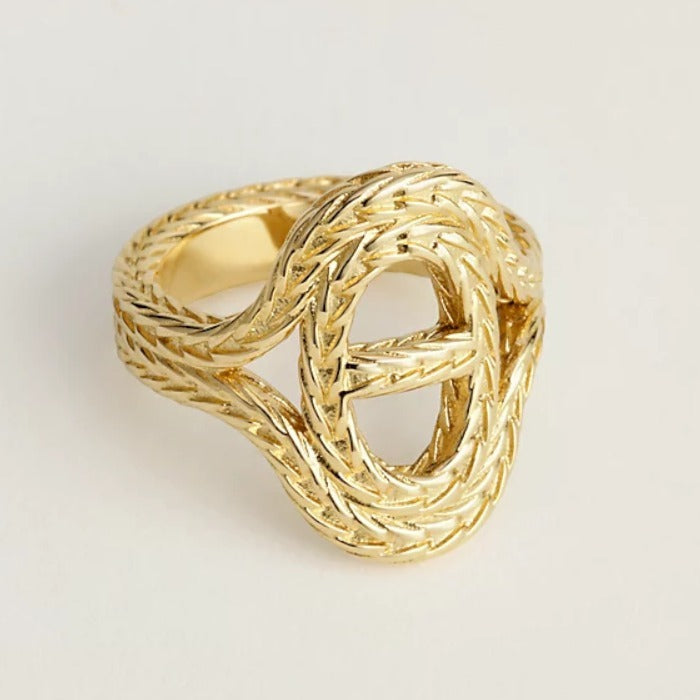 Hermes Chaine D'Ancre Danae Medium 18K Gold Ring product image 1, provided for visual reference and product detail review