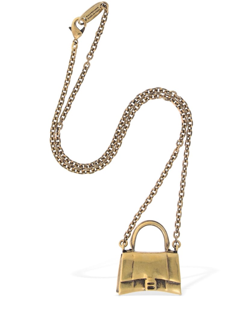 Balenciaga Hourglass Bag 18K Gold Necklace product image 2, provided for visual reference and product detail review