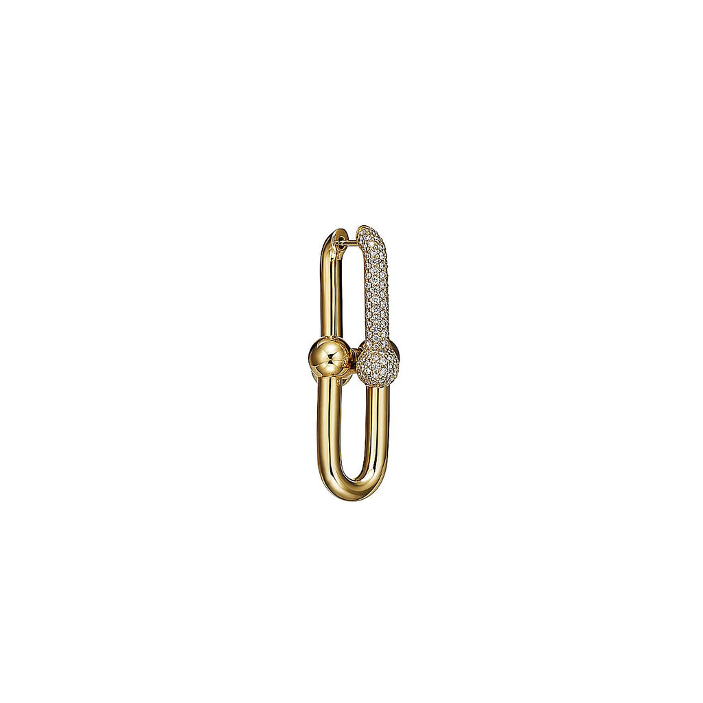 Tiffany HardWear Large Link Diamonds 18K Gold Earrings product image 3, provided for visual reference and product detail