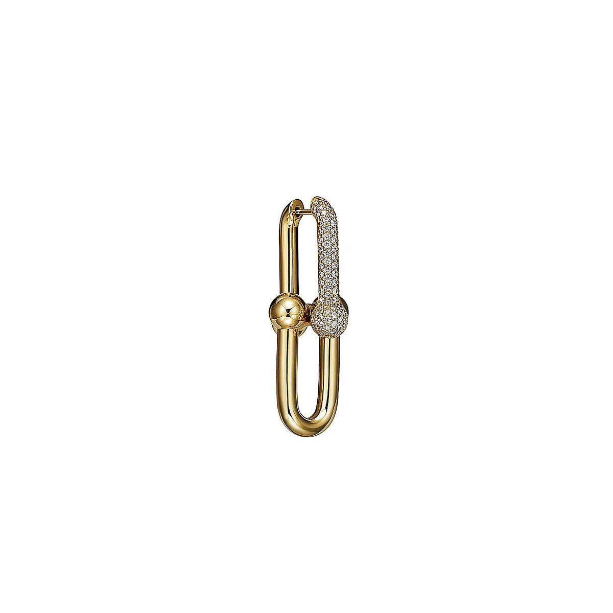 Tiffany HardWear Large Link Diamonds 18K Gold Earrings product image 3, provided for visual reference and product detail