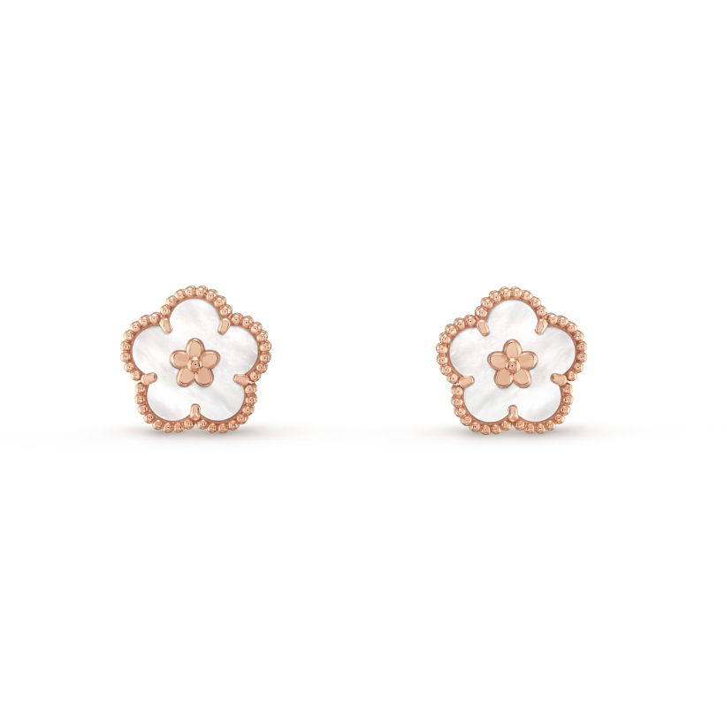 Lucky Spring Plum Blossom 18K Gold Earrings product image 1, provided for visual reference and product detail review