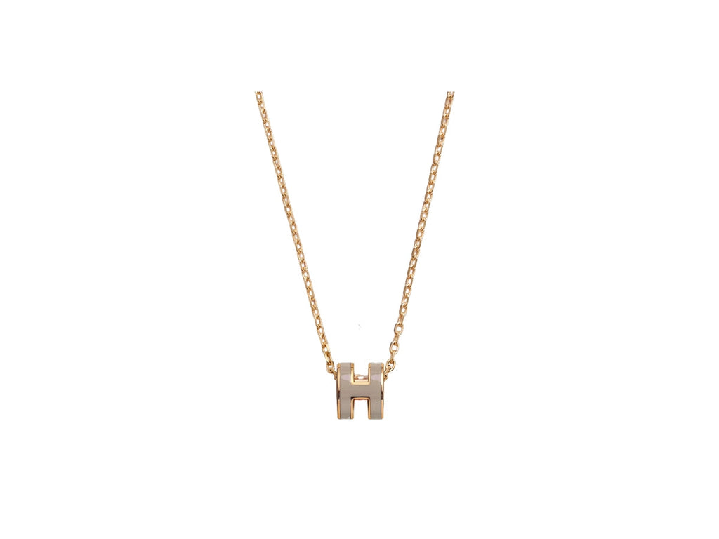 Hermes Mini Pop Grey 18K Gold Necklace product image 4, provided for visual reference and product detail review