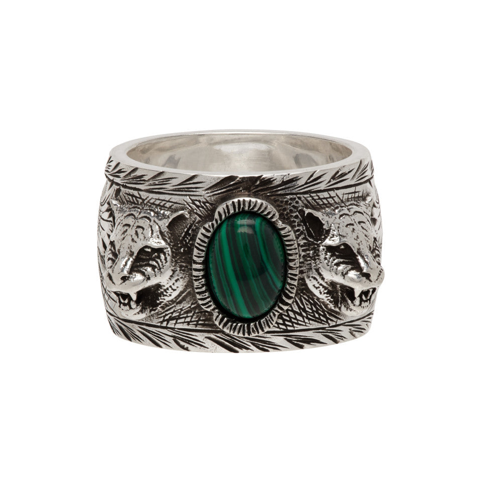 Double Gucci Feline Garden Green Ring product image 1, provided for visual reference and product detail review