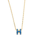 Hermes Mini Pop Blue 18K Gold Necklace product image 1, provided for visual reference and product detail review
