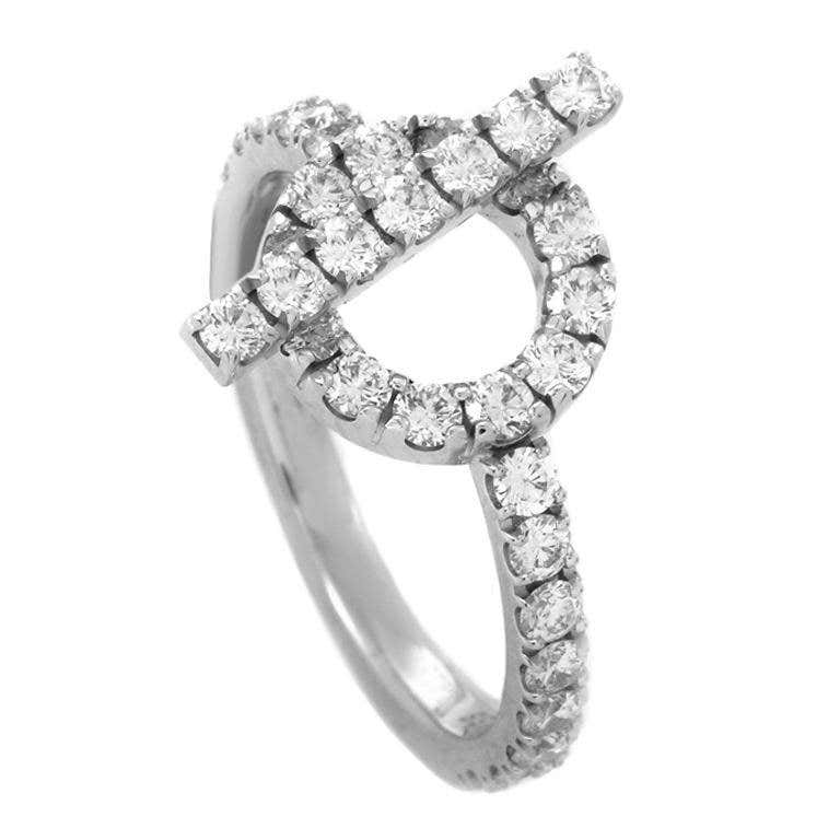 Hermes Finesse Diamond 18K White Gold Ring product image 1, provided for visual reference and product detail review
