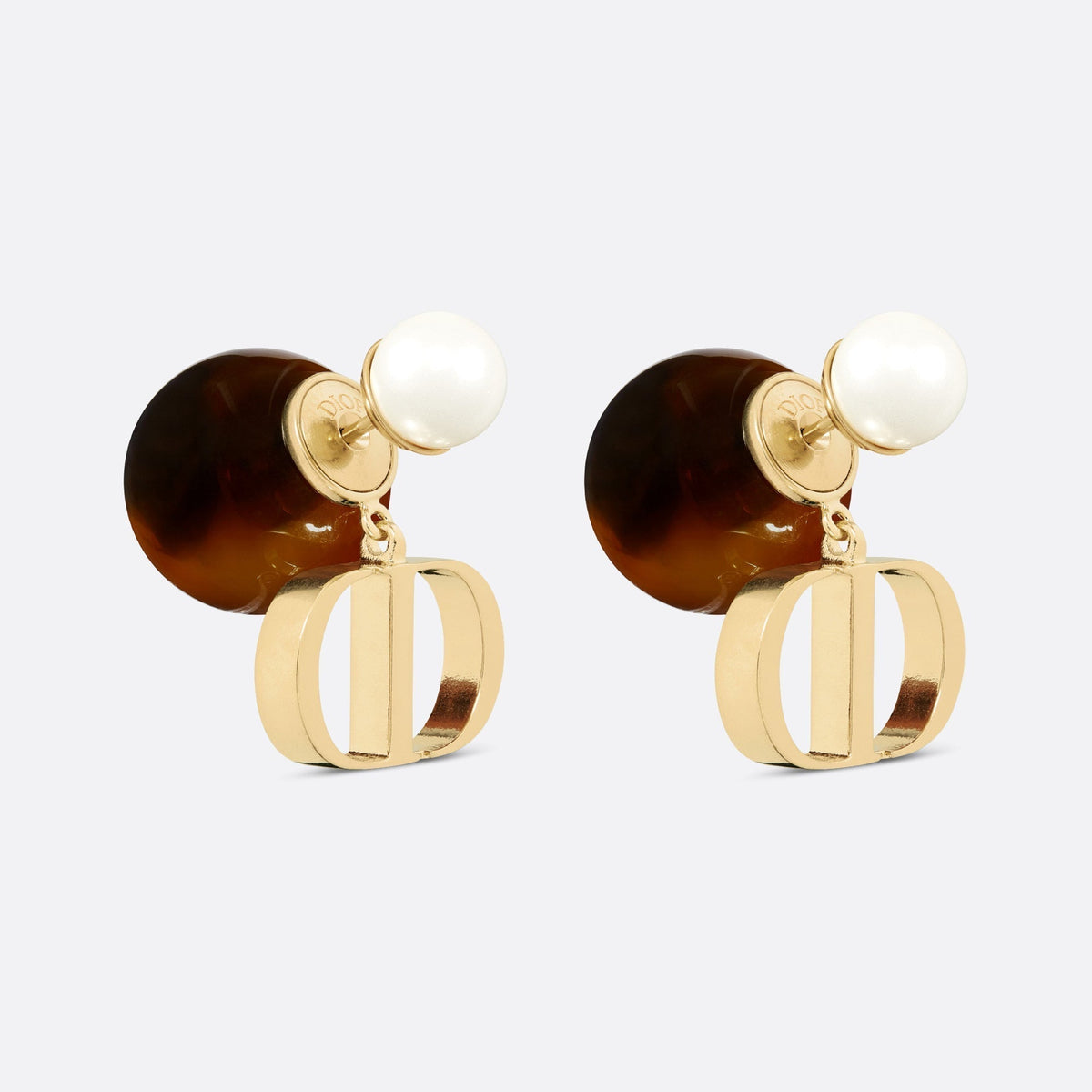 Dior Tribales Brown Resin Pearls 18K Gold Earrings product image 1, provided for visual reference and product detail review