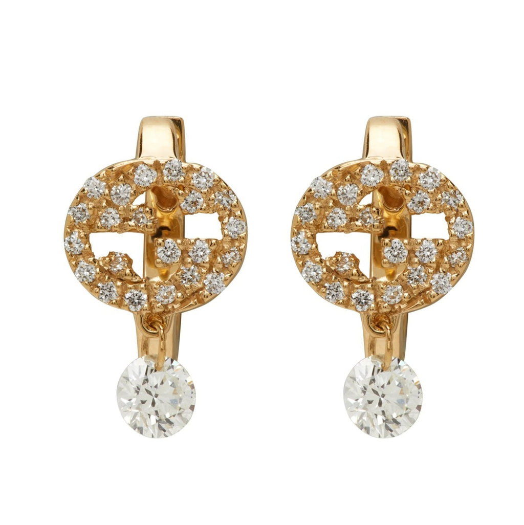 Gucci Double Interlocking Gucci Diamond 18K Gold Earrings product image 1, provided for visual reference and product detail