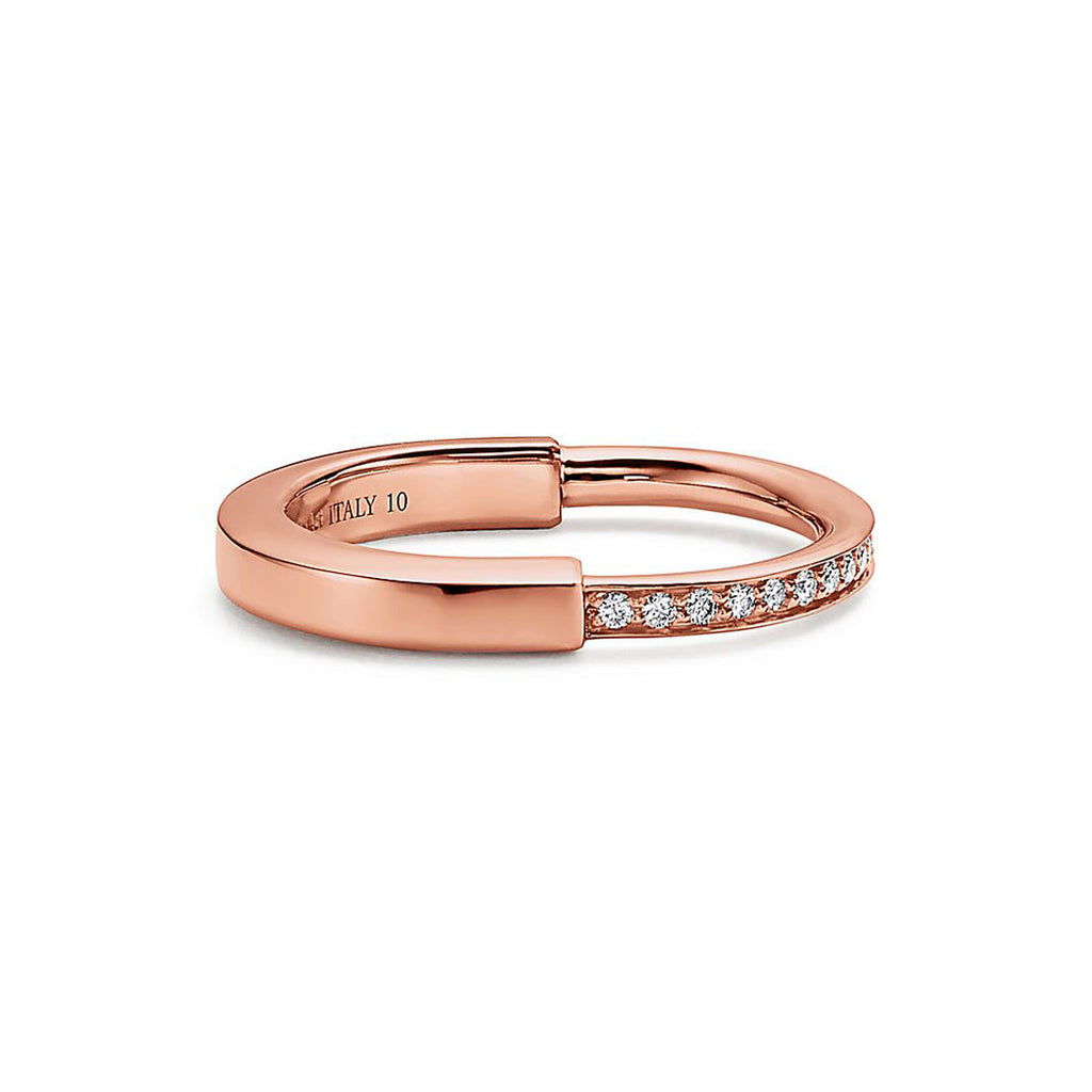 Tiffany Lock Diamonds 18K Rose Gold Ring product image 1, provided for visual reference and product detail review