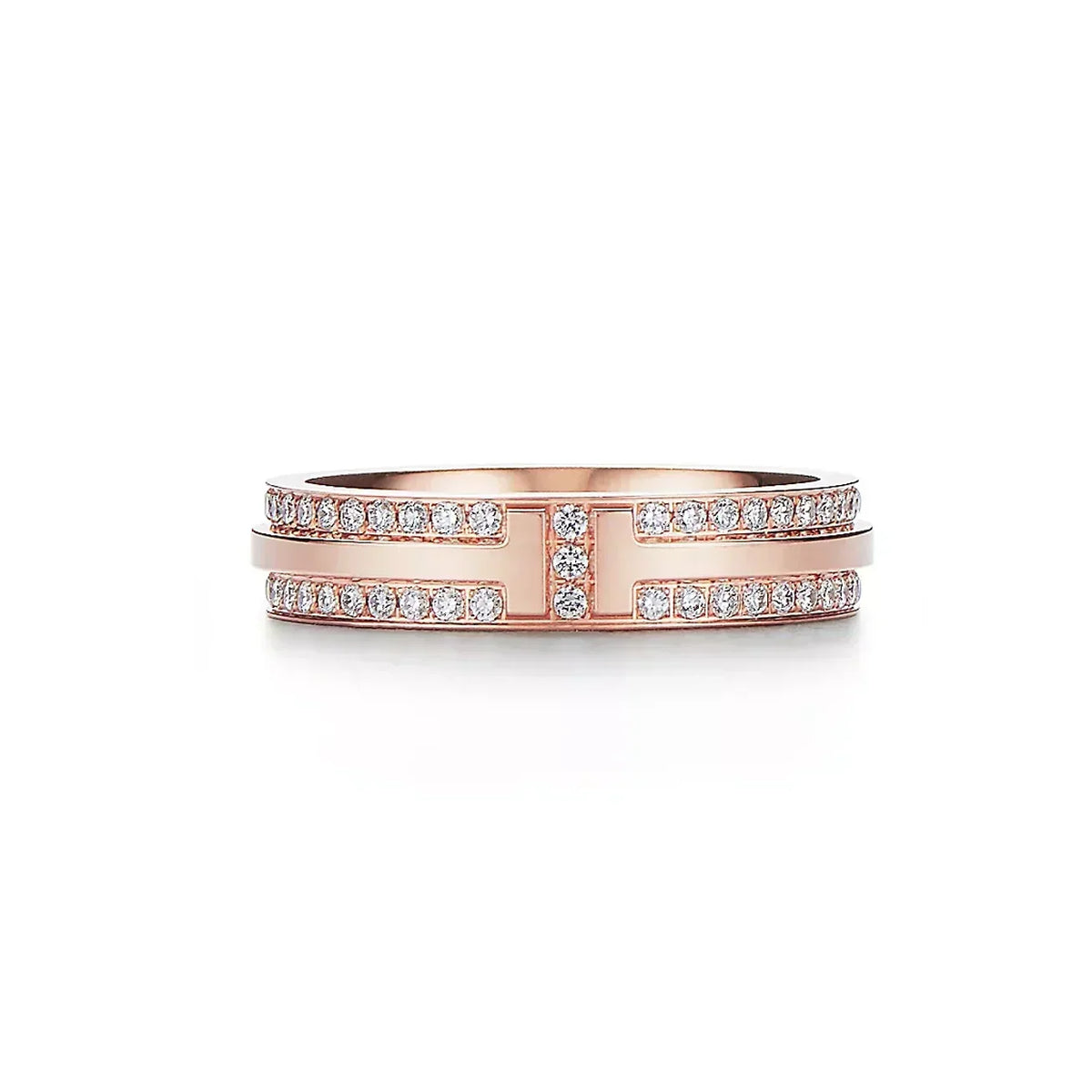 Tiffany Narrow Pave Diamond 18K Gold Ring product image 1, provided for visual reference and product detail review