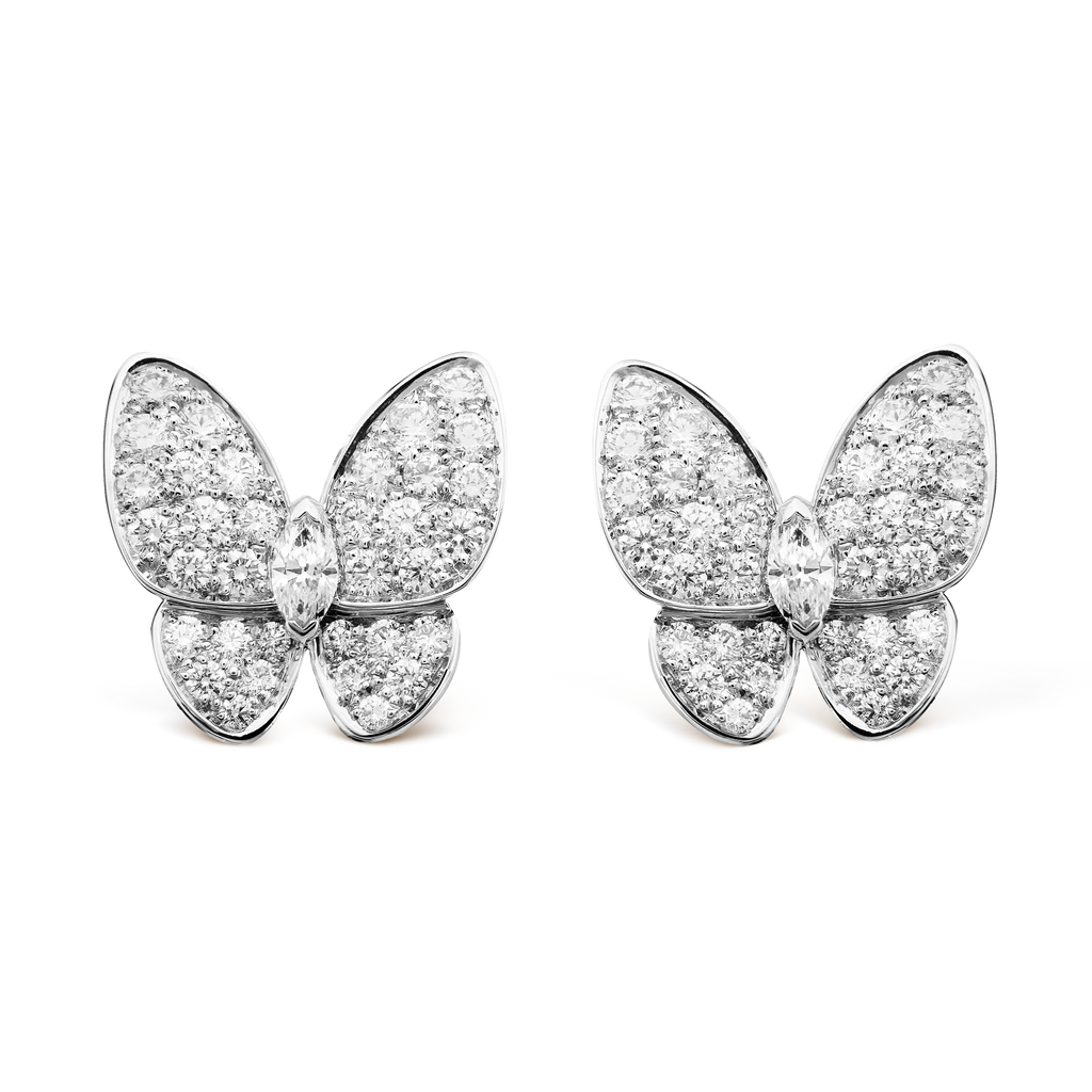 Two Butterfly Diamonds 18K Gold Earrings product image 1, provided for visual reference and product detail review