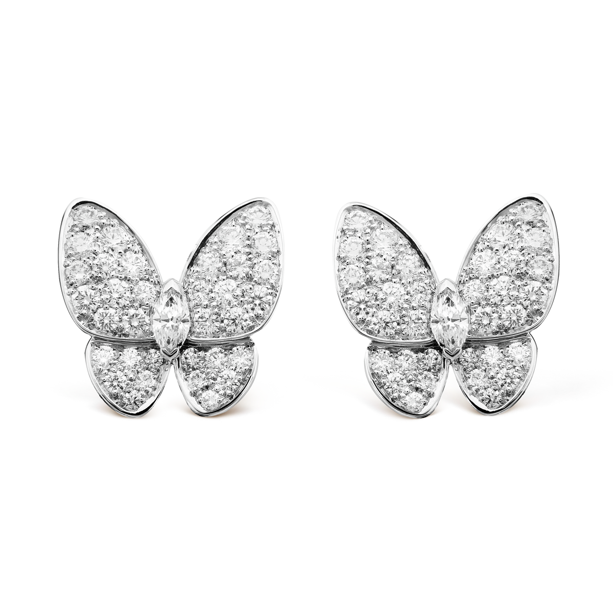 Two Butterfly Diamonds 18K Gold Earrings product image 1, provided for visual reference and product detail review