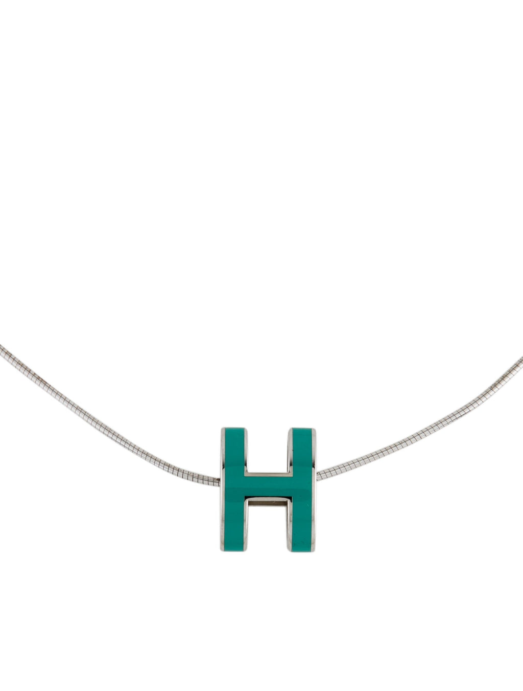 Hermes Mini Pop Green 18K Gold Necklace product image 3, provided for visual reference and product detail review