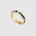 Gucci Double Link To Love Enamel And Diamond 18K Gold Ring product image 1, provided for visual reference and product detail