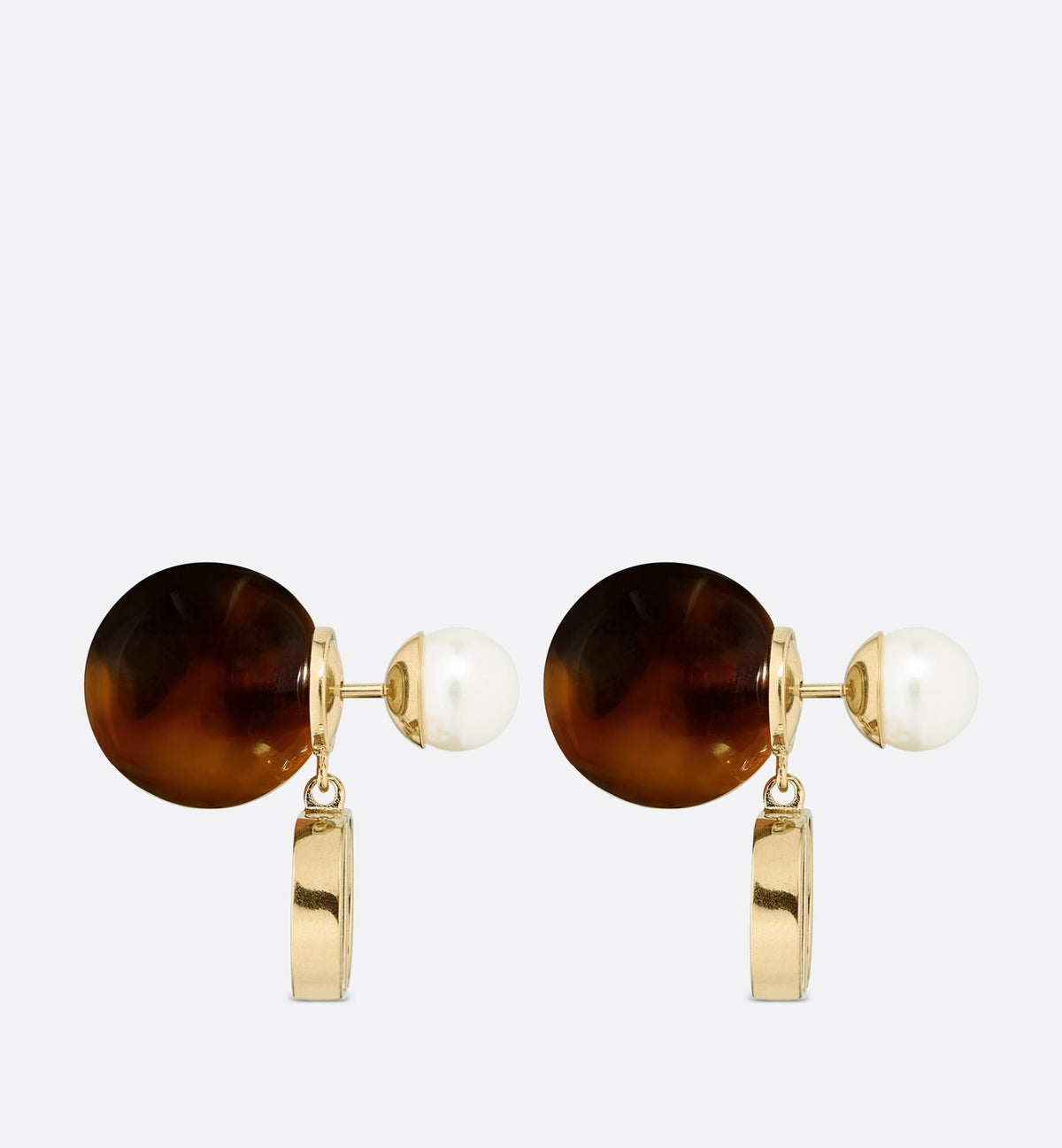 Dior Tribales Brown Resin Pearls 18K Gold Earrings product image 3, provided for visual reference and product detail review