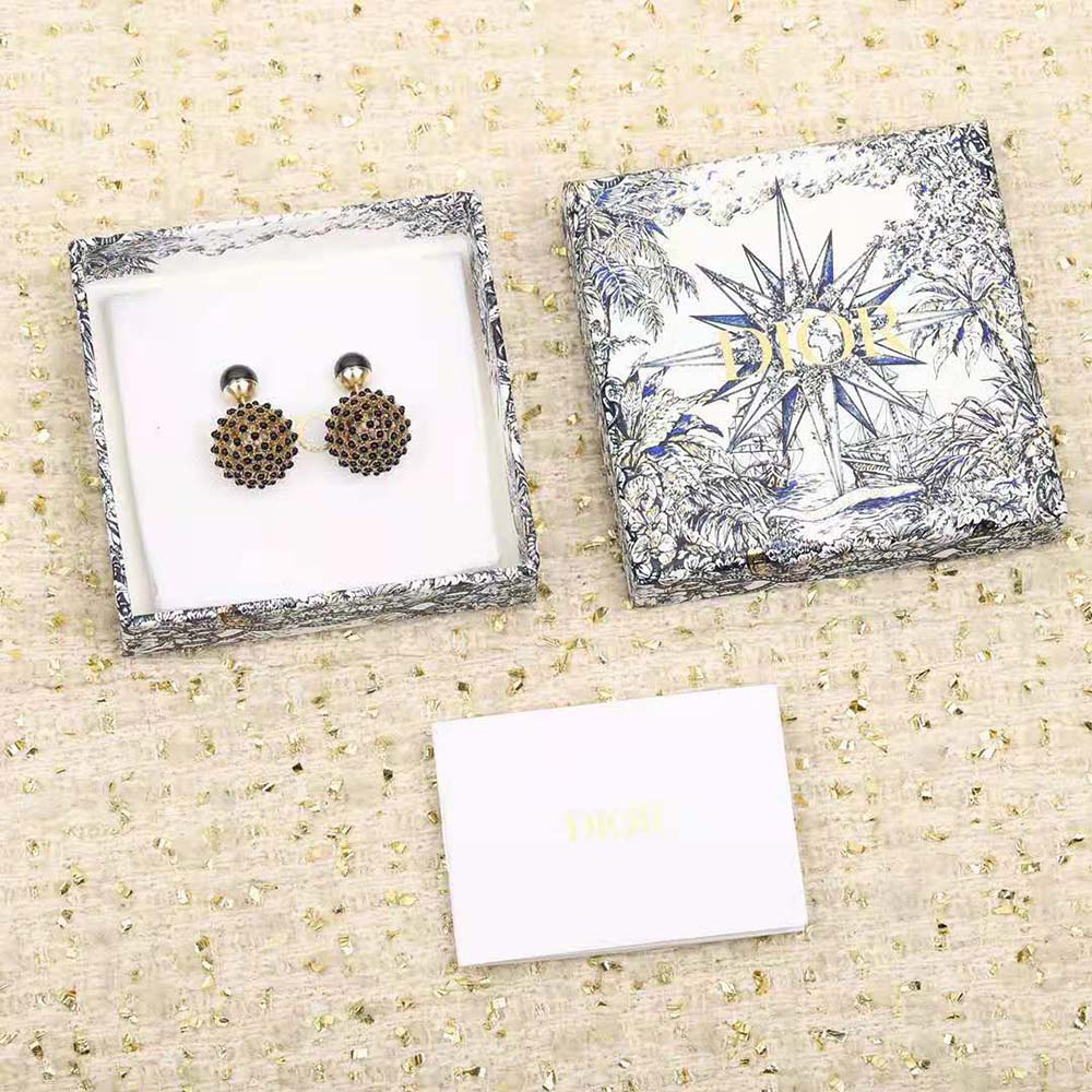 Dior Tribales Black Stone-Effect Resin Pearls 18K Gold Earrings product image 7, provided for visual reference and product