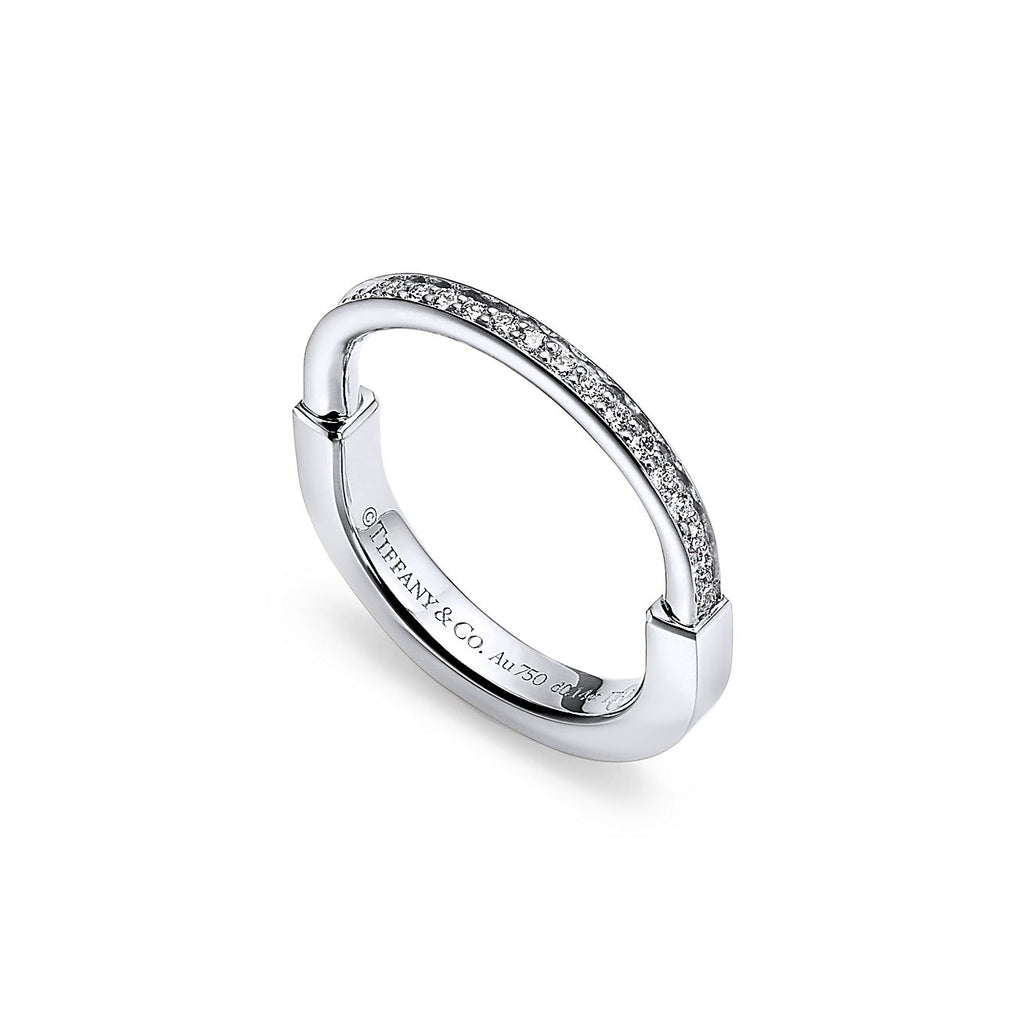 Tiffany Lock Diamonds 18K White Gold Ring product image 3, provided for visual reference and product detail review