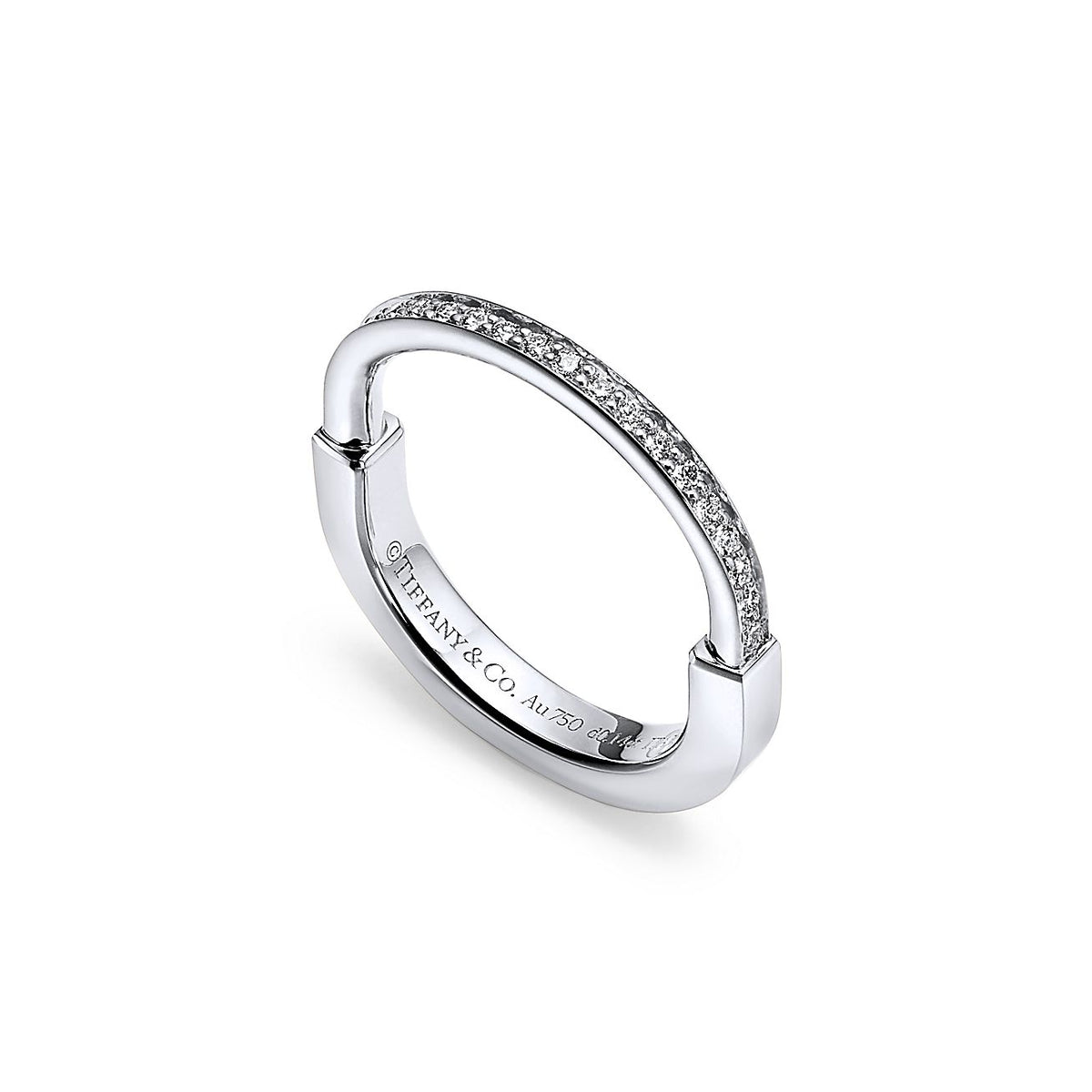 Tiffany Lock Diamonds 18K White Gold Ring product image 3, provided for visual reference and product detail review