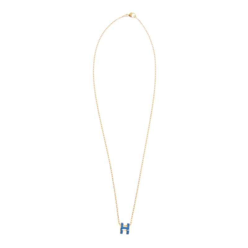 Hermes Mini Pop Blue 18K Gold Necklace product image 5, provided for visual reference and product detail review