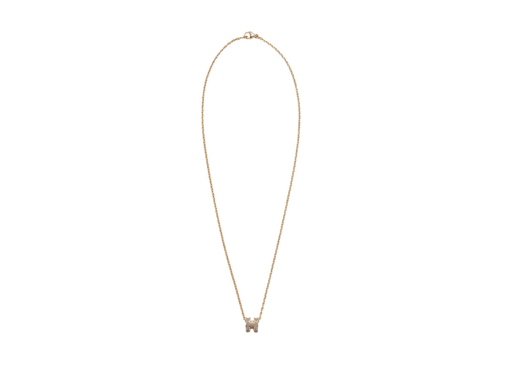 Hermes Mini Pop Grey 18K Gold Necklace product image 9, provided for visual reference and product detail review