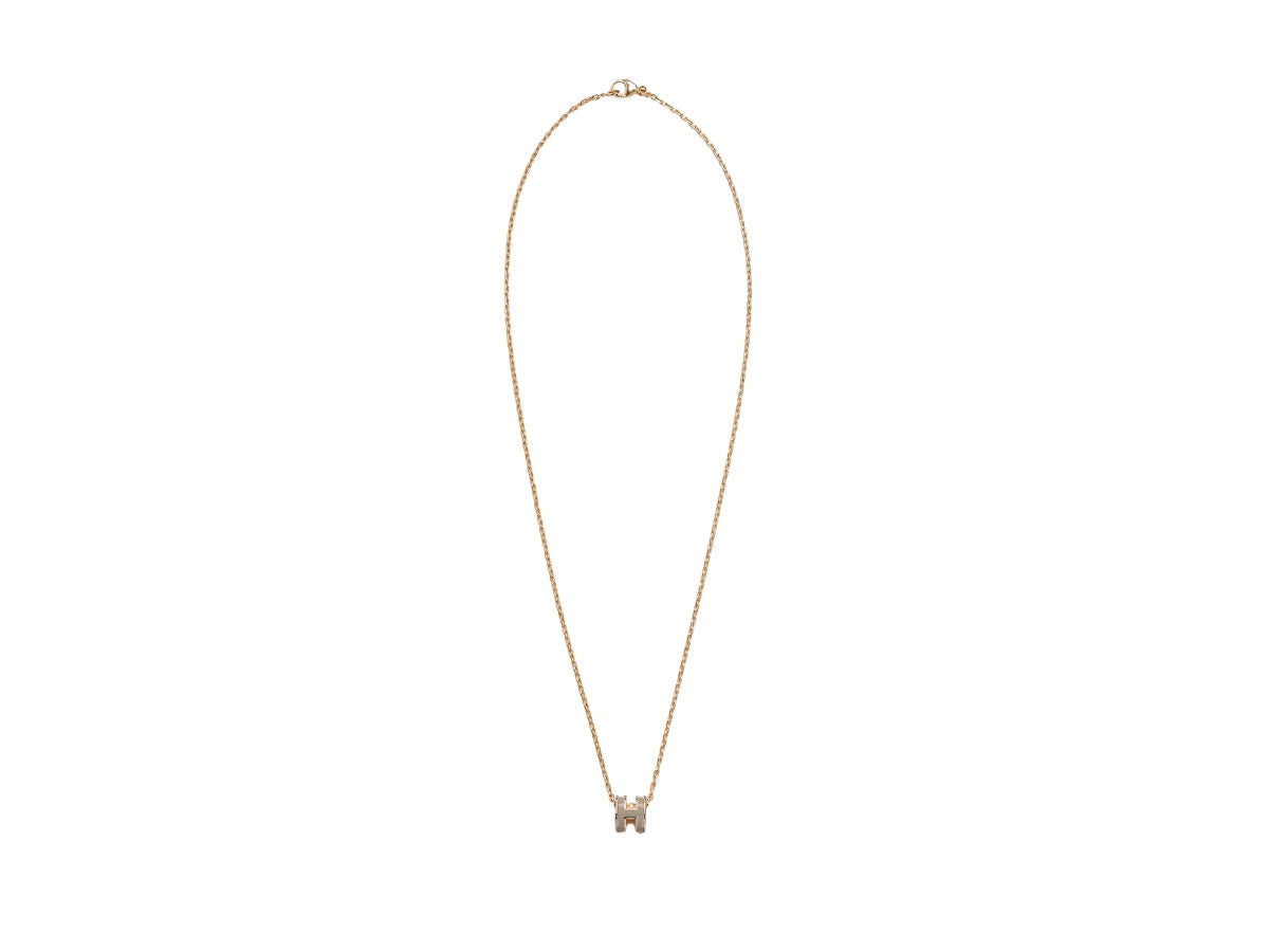 Hermes Mini Pop Grey 18K Gold Necklace product image 9, provided for visual reference and product detail review