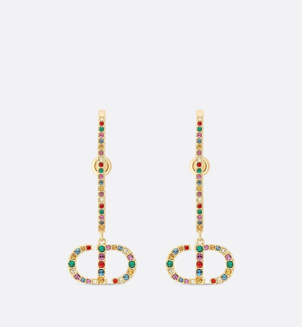Dior 30 Montaigne Crystals 18K Gold Earrings product image 2, provided for visual reference and product detail review