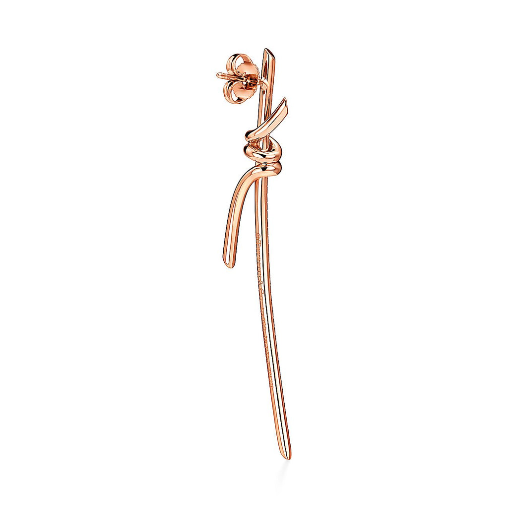 Tiffany Knot Drop Diamonds 18K Gold Earrings product image 5, provided for visual reference and product detail review