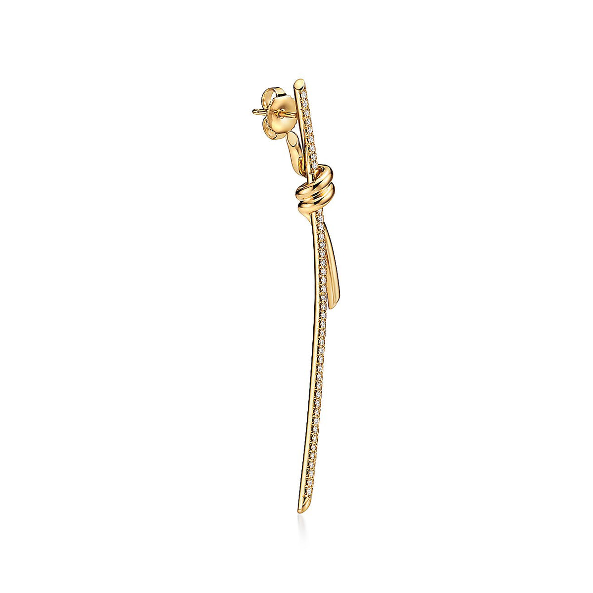 Tiffany Knot Drop Diamonds 18K Gold Earrings product image 6, provided for visual reference and product detail review