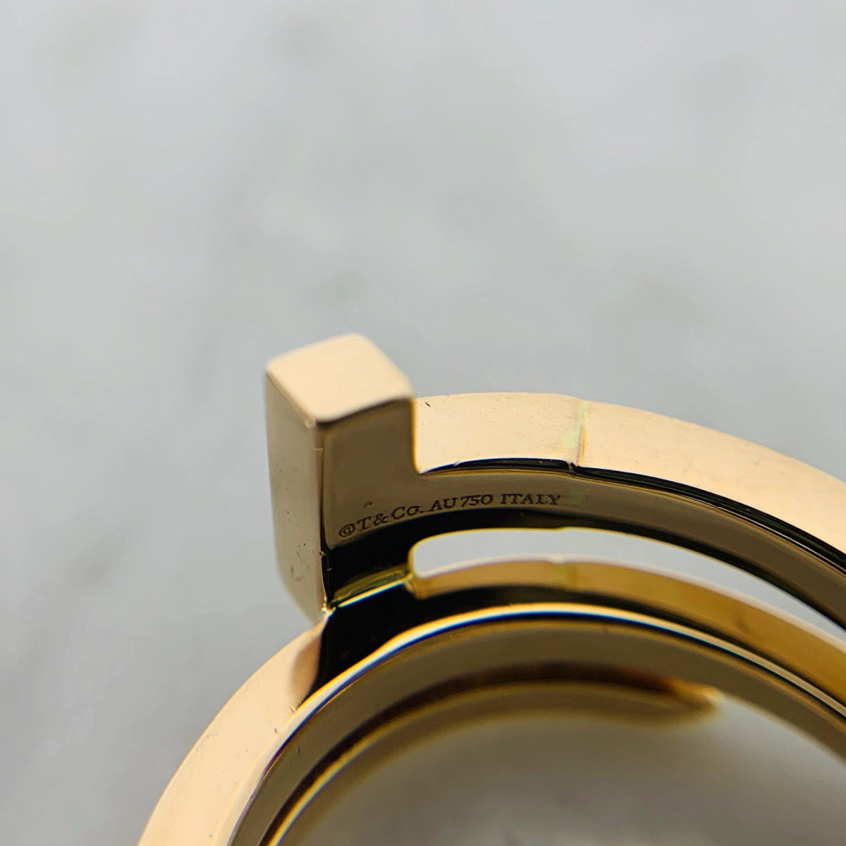 Tiffany Diamond Square 18K Gold Ring product image 11, provided for visual reference and product detail review