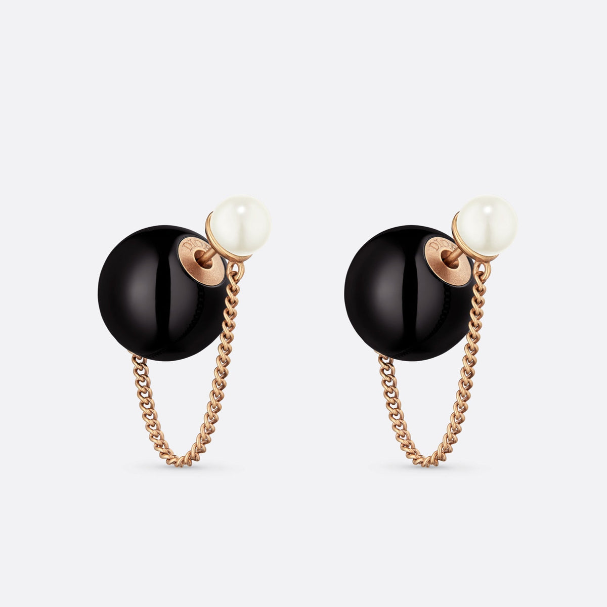 Dior Tribales Black Resin Pearl 18K Gold Earrings product image 1, provided for visual reference and product detail review