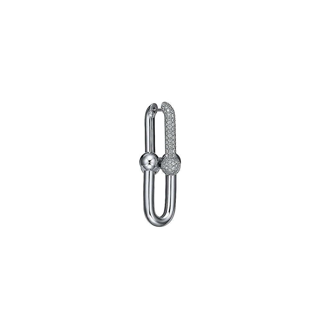 Tiffany HardWear Large Link Diamonds 18K Gold Earrings product image 3, provided for visual reference and product detail