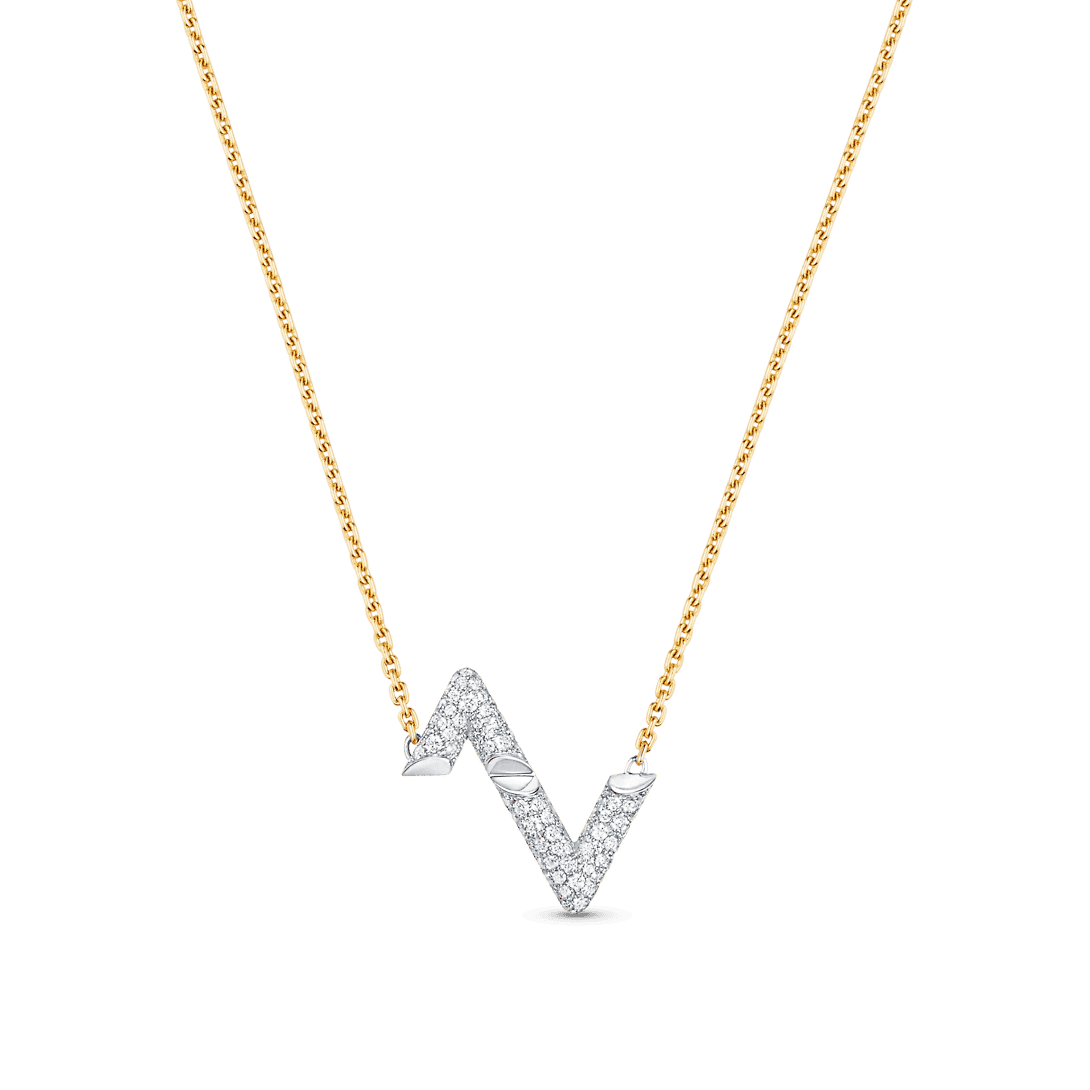 Louis Vuitton Volt Upside Down Pendant 18K Gold Necklace product image 1, provided for visual reference and product detail