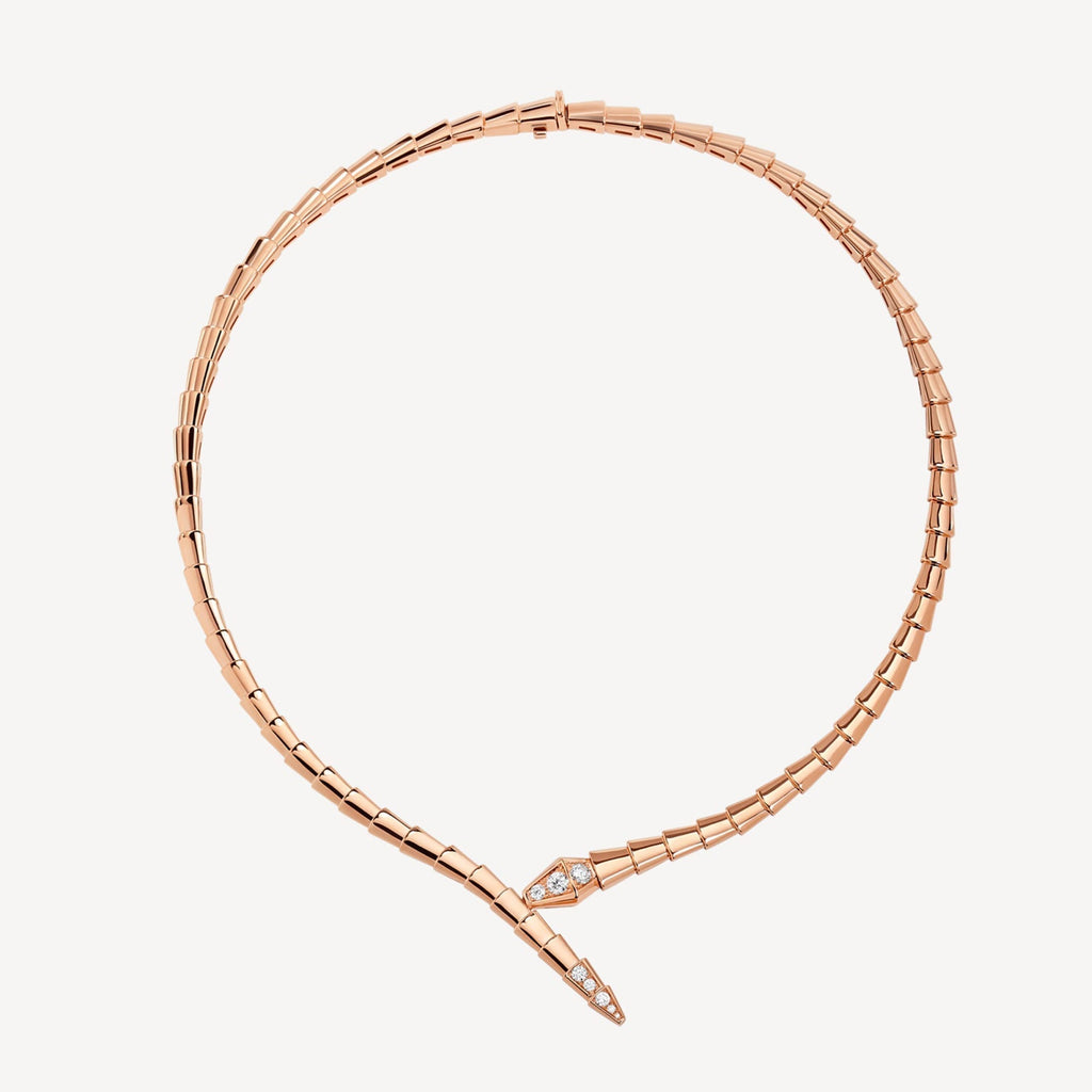 Bvlgari Serpenti Viper Demi-Pave Diamonds 18K Gold Necklace product image 1, provided for visual reference and product