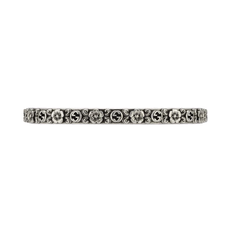 Double Gucci Interlocking Gucci Cuff With Flowers Bracelet product image 2, provided for visual reference and product detail