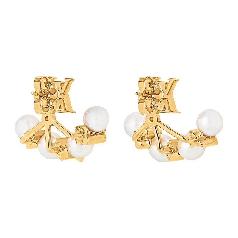 Louis Vuitton Monogram Pearls 18K Gold Earrings product image 3, provided for visual reference and product detail review
