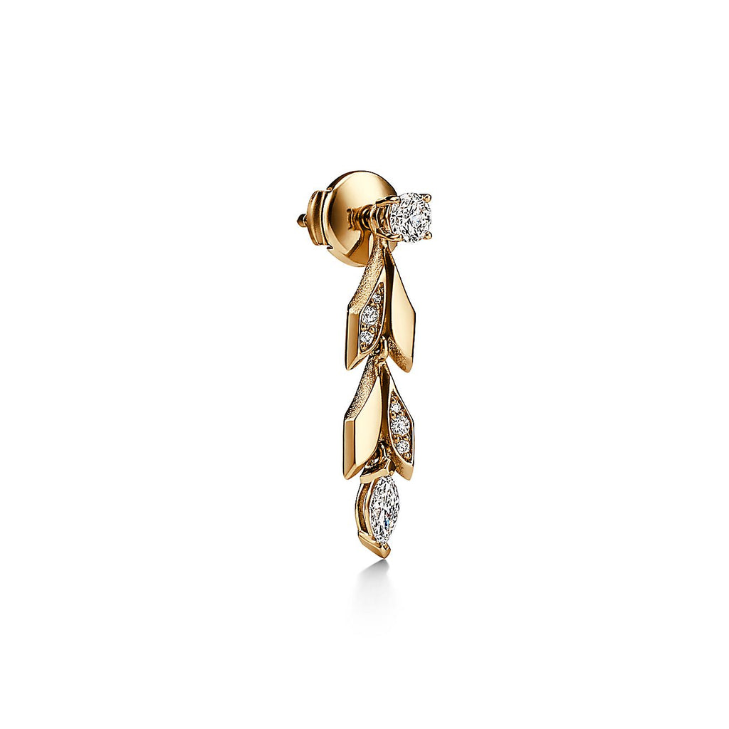 Tiffany Victoria Vine Convertible Drop 18K Gold Earrings product image 7, provided for visual reference and product detail