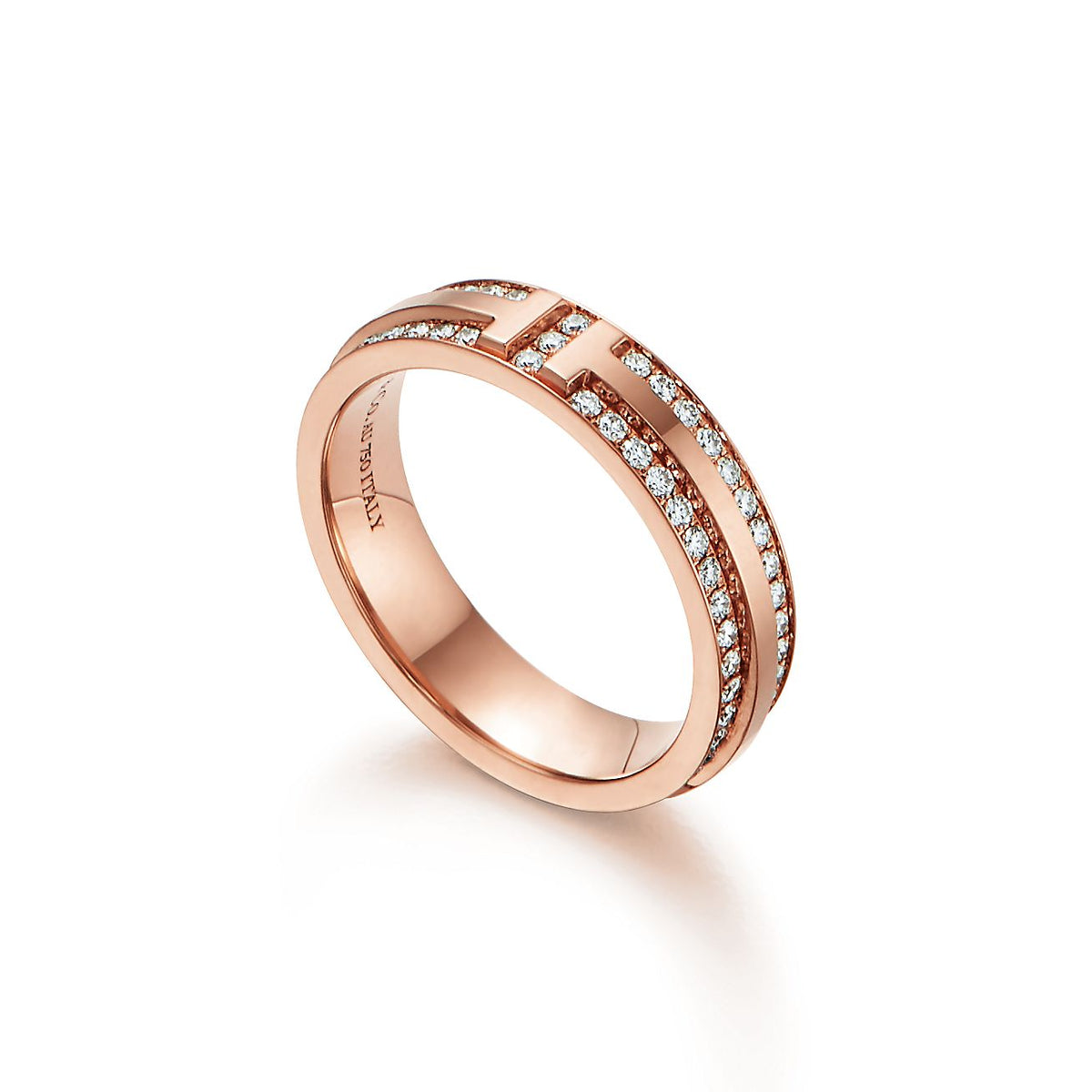Tiffany Narrow Pave Diamond 18K Gold Ring product image 2, provided for visual reference and product detail review