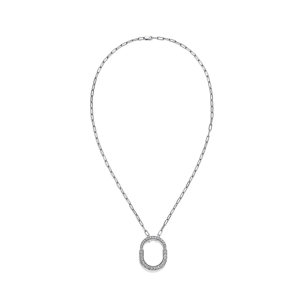 Tiffany Lock Pendant Pave Diamonds 18K Gold Necklace product image 2, provided for visual reference and product detail review